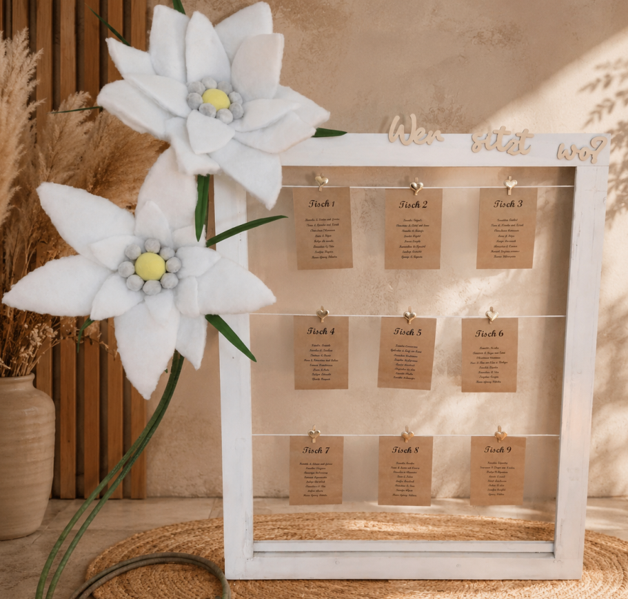 Blumen Sitzplan Hochzeit mieten